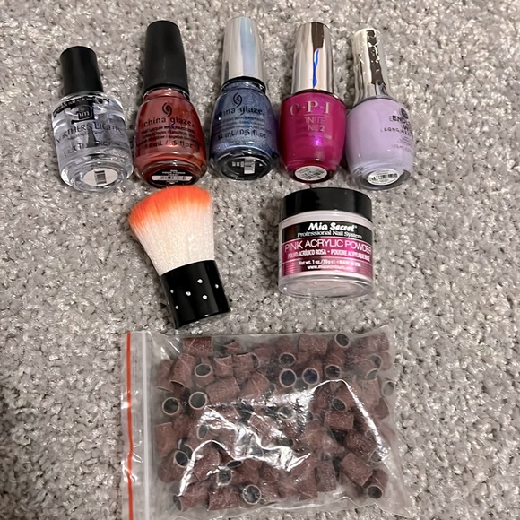 Other - Nail Set-Emery Refills for Drill, Mia Secret Pink Acrylic Powder, Crystal Brush